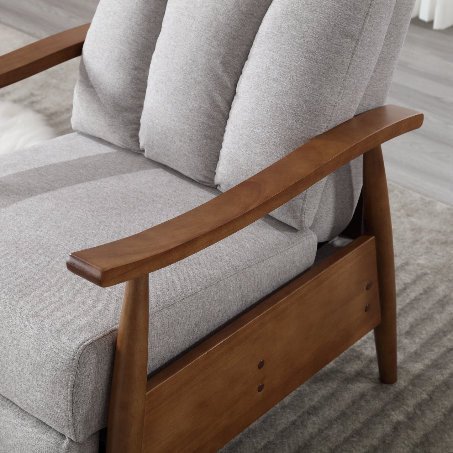Wood Frame Armchair,  Modern Accent Chair Lounge Chair for Living Room