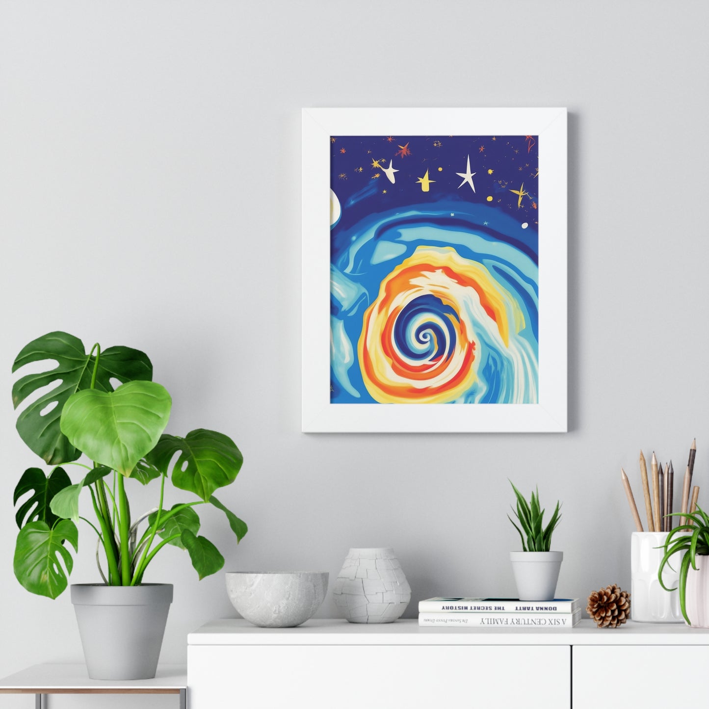 galaxy Space Vertical Poster art print on museum-quality paper.