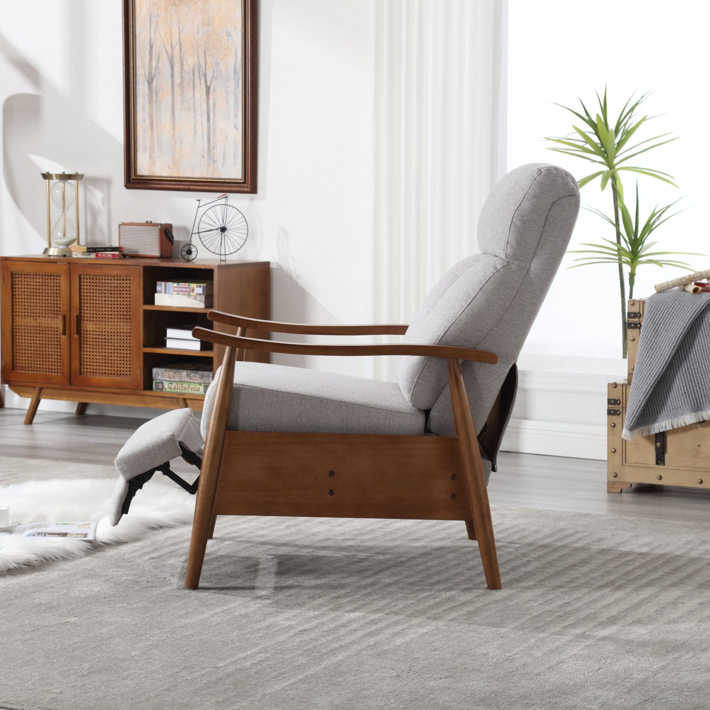 Wood Frame Armchair,  Modern Accent Chair Lounge Chair for Living Room