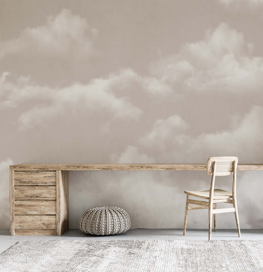 Cloudy sky mural