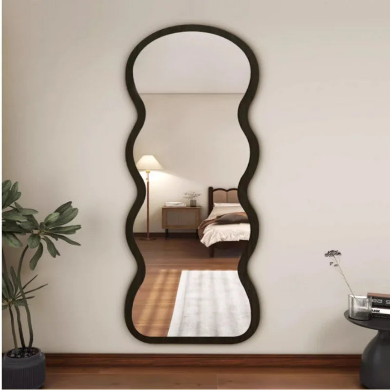 Mirror Wavy Shape Wood Frame