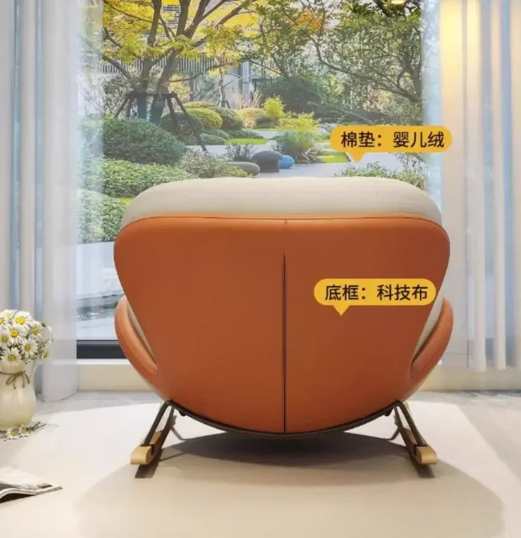 Wooden Rocking Chair for Balcony and Living Room Lazy Large Rocking Sofa Chair for Leisure Time in Living Room