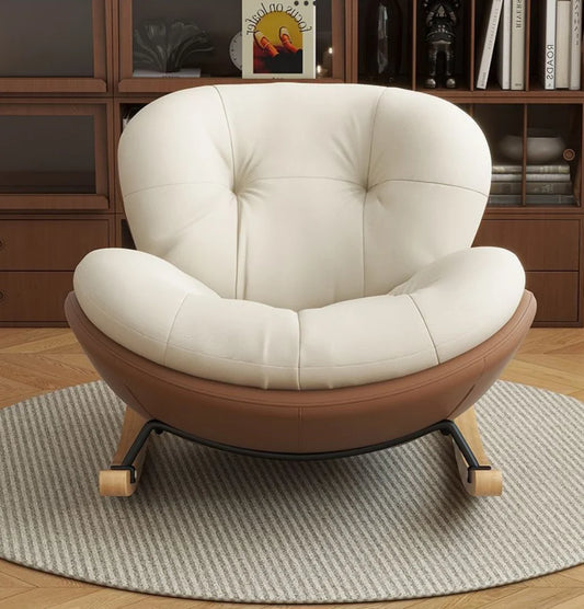 Wooden Rocking Chair for Balcony and Living Room Lazy Large Rocking Sofa Chair for Leisure Time in Living Room