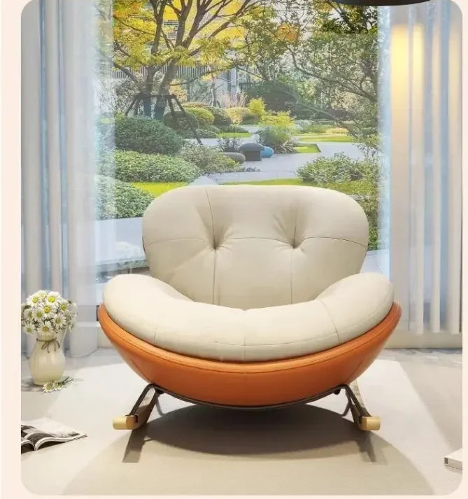 Wooden Rocking Chair for Balcony and Living Room Lazy Large Rocking Sofa Chair for Leisure Time in Living Room