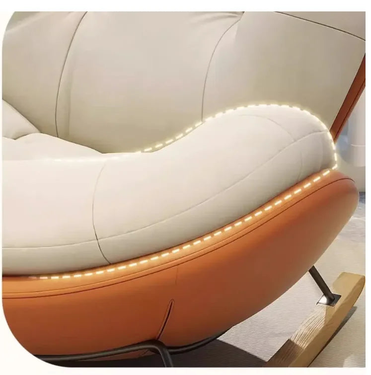 Wooden Rocking Chair for Balcony and Living Room Lazy Large Rocking Sofa Chair for Leisure Time in Living Room