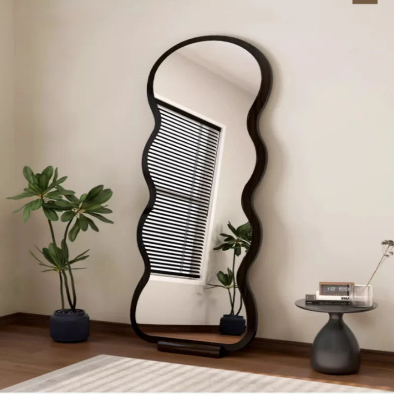 Mirror Wavy Shape Wood Frame