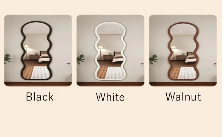 Mirror Wavy Shape Wood Frame