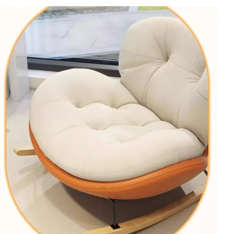 Wooden Rocking Chair for Balcony and Living Room Lazy Large Rocking Sofa Chair for Leisure Time in Living Room