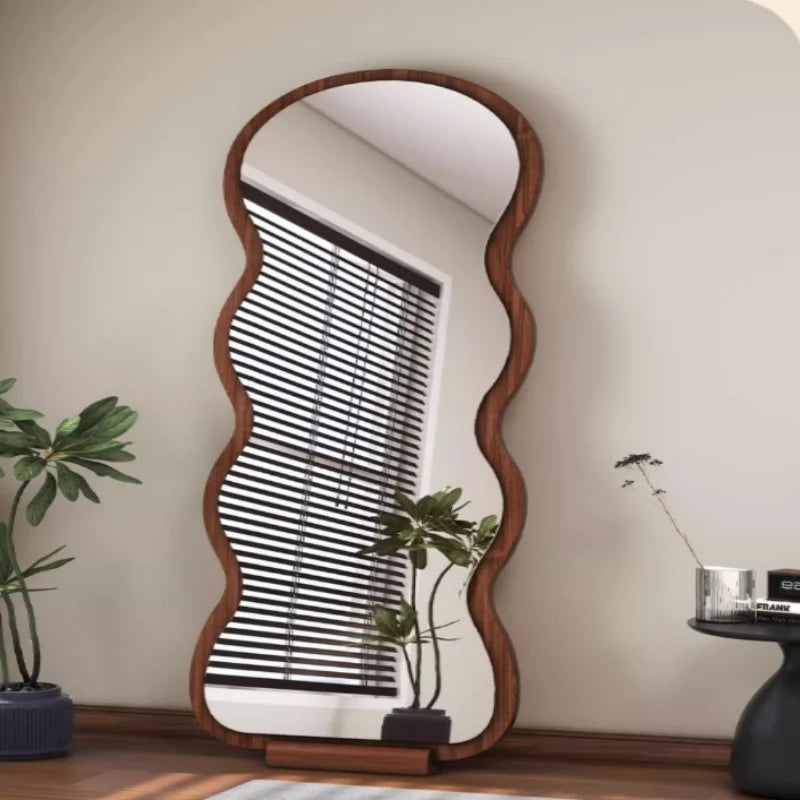 Mirror Wavy Shape Wood Frame