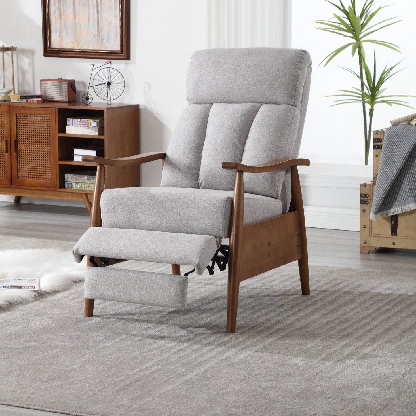 Wood Frame Armchair,  Modern Accent Chair Lounge Chair for Living Room