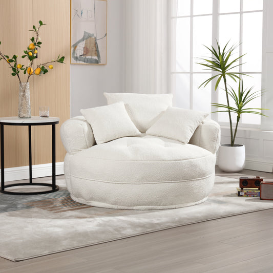 Chenille Sponge single sofa,No Assembly Required,Fluffy Modern Sleeper - Perfectarto