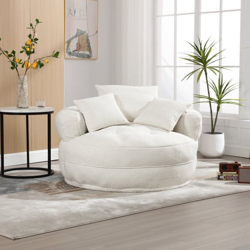 Chenille Sponge single sofa,No Assembly Required,Fluffy Modern Sleeper - Perfectarto