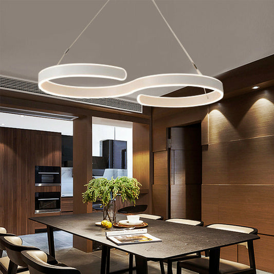 Contemporary Acrylic LED Swirl Shaped Light Fixture - Perfectarto