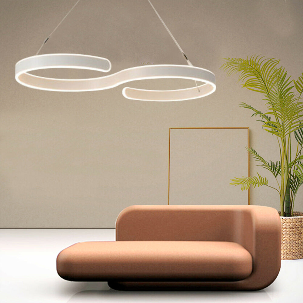 Contemporary Acrylic LED Swirl Shaped Light Fixture - Perfectarto