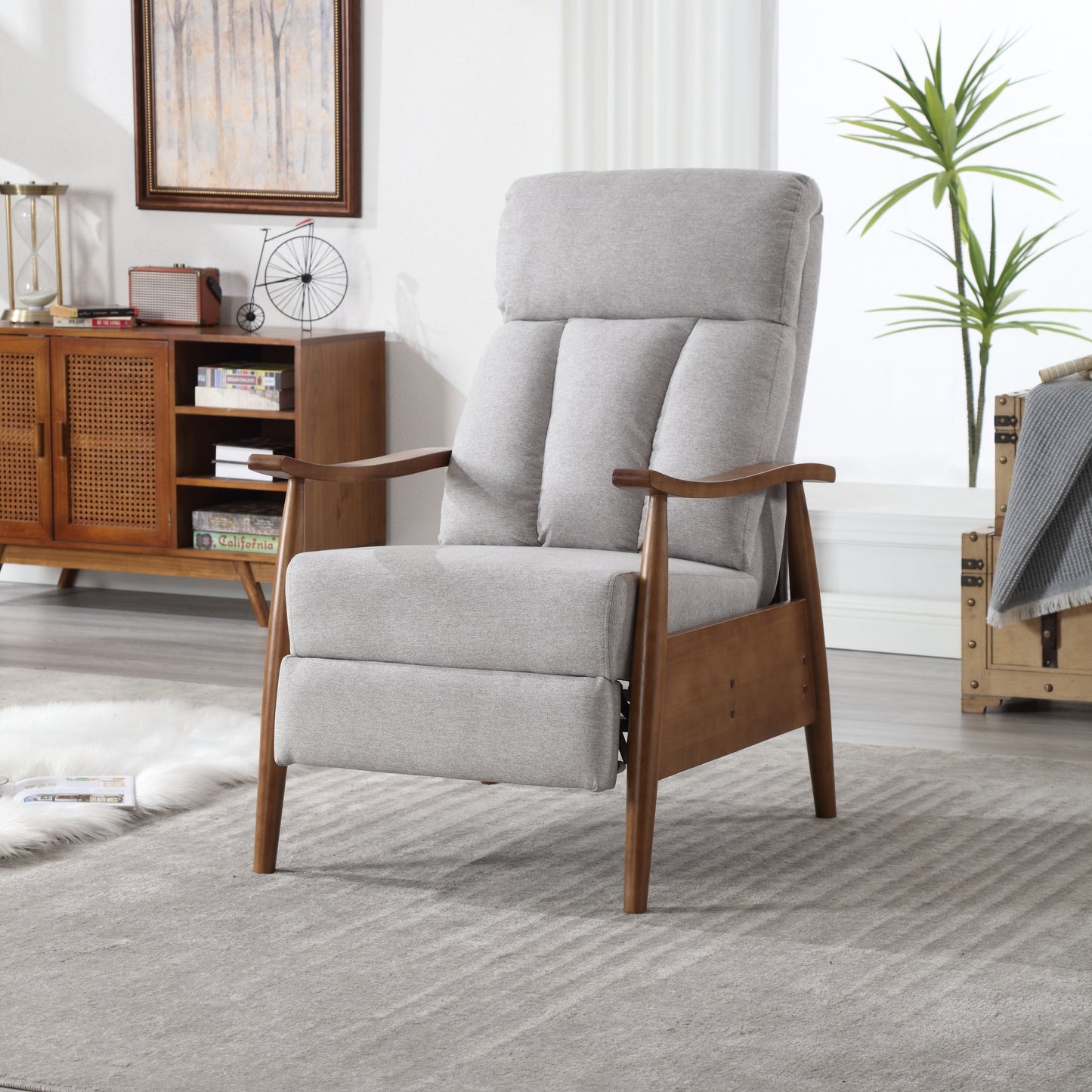 Wood Frame Armchair,  Modern Accent Chair Lounge Chair for Living Room