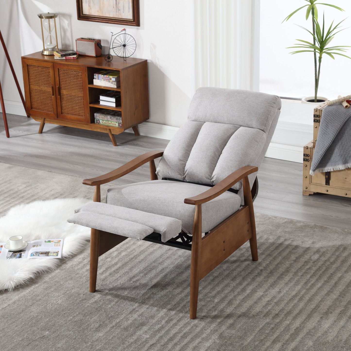 Wood Frame Armchair,  Modern Accent Chair Lounge Chair for Living Room