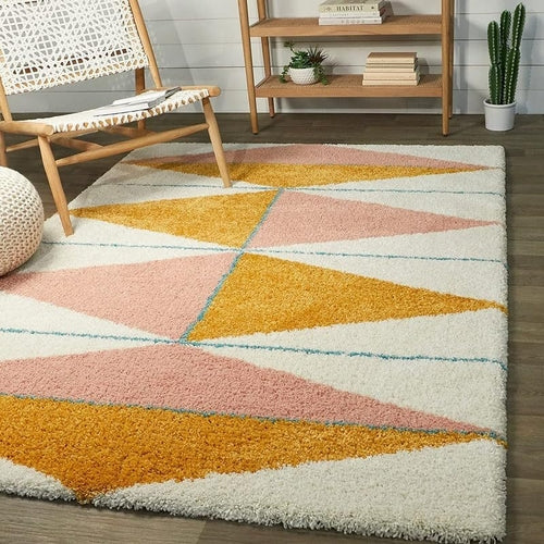 Carpets for Living Room 4x6 Feet | Peach/White/Yellow