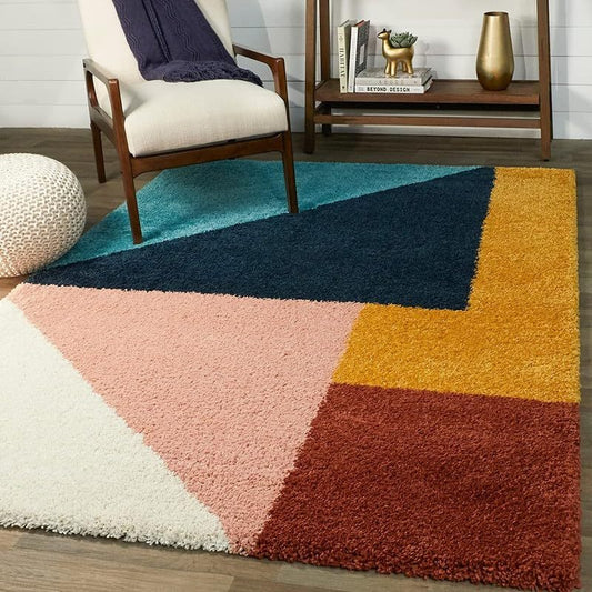 Carpets for Living Room 4x6 Feet | Pink/Musturd