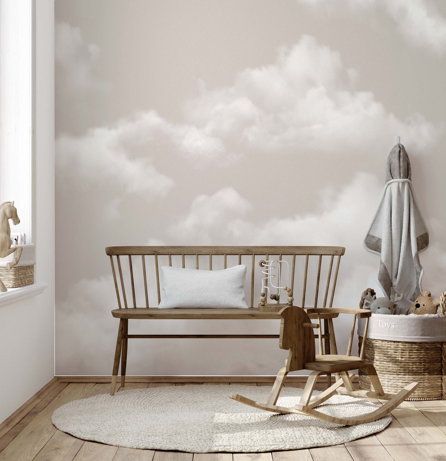 Cloudy sky mural